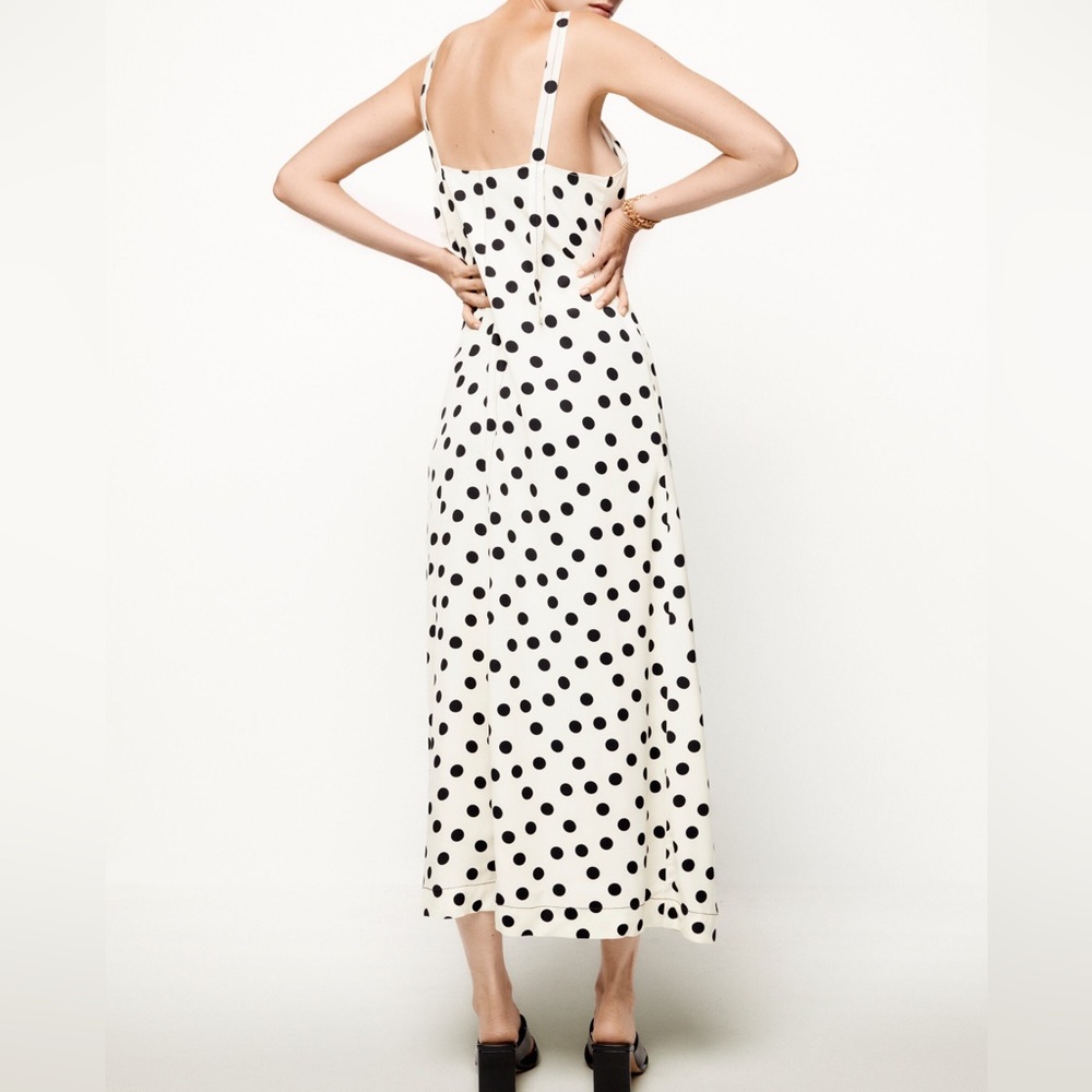 ZARA STUDIO POLKA DOT SLIP MAXI DRESS - Picture 12 of 16